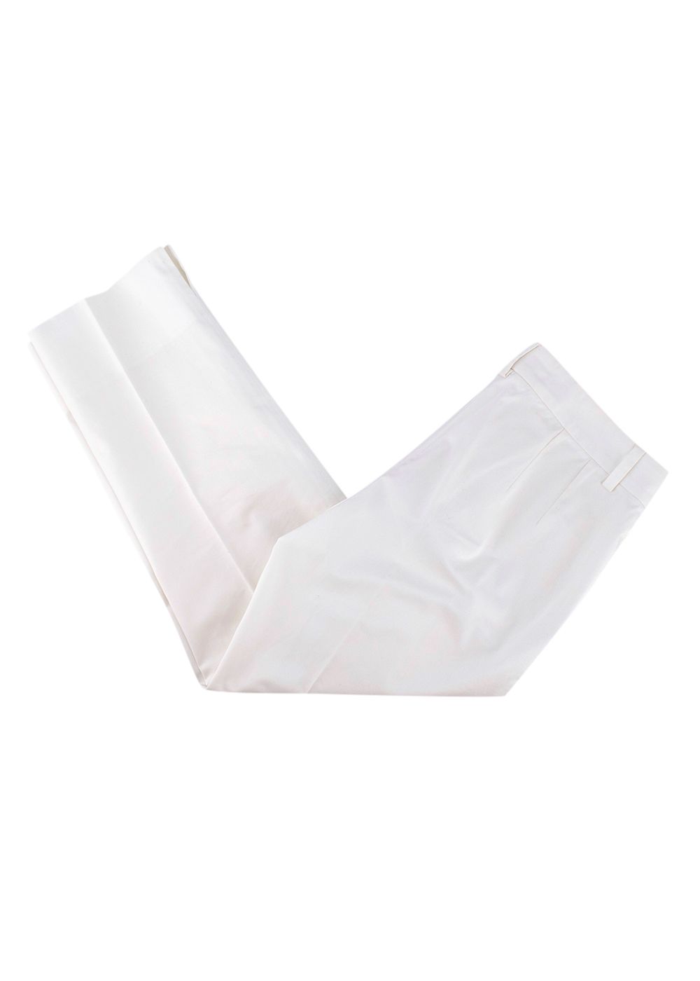 Preowned Dolce  Gabbana White Cotton Straight Cropped Trousers Size XS