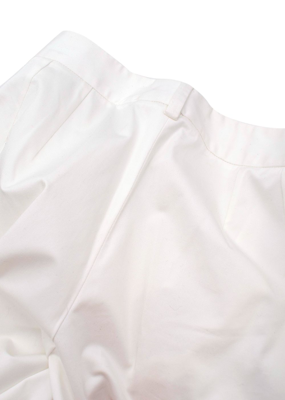 Preowned Dolce  Gabbana White Cotton Straight Cropped Trousers Size XS