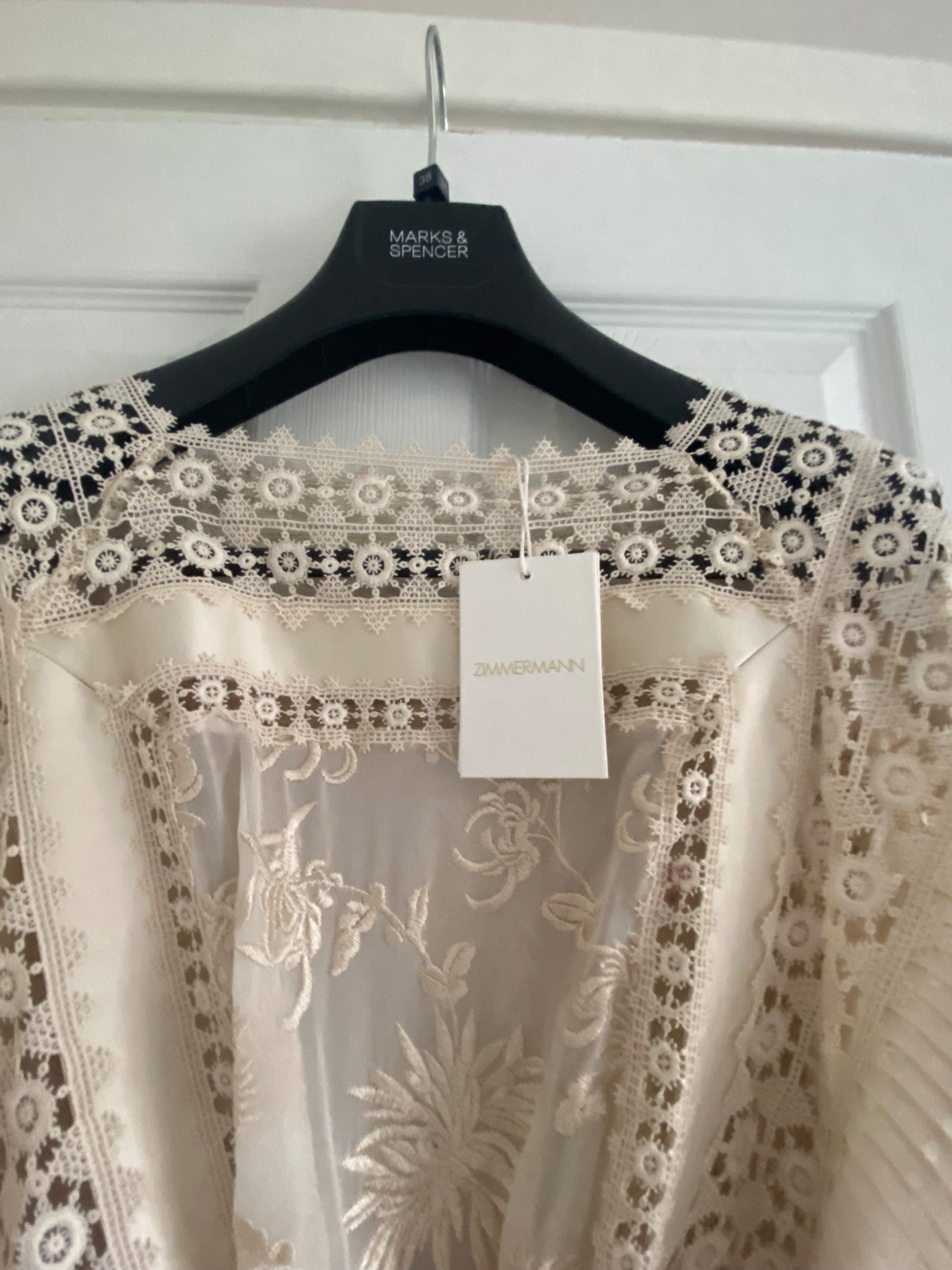 Zimmermann Runway Cream Maples Boudoir Mini Dress Size S silk