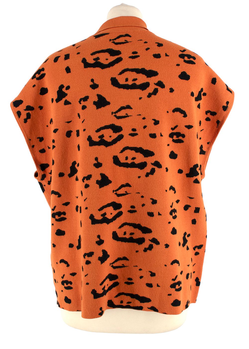 Essentiel Antwerp Orange Leopard Sleeveless Top Size L orange black viscose