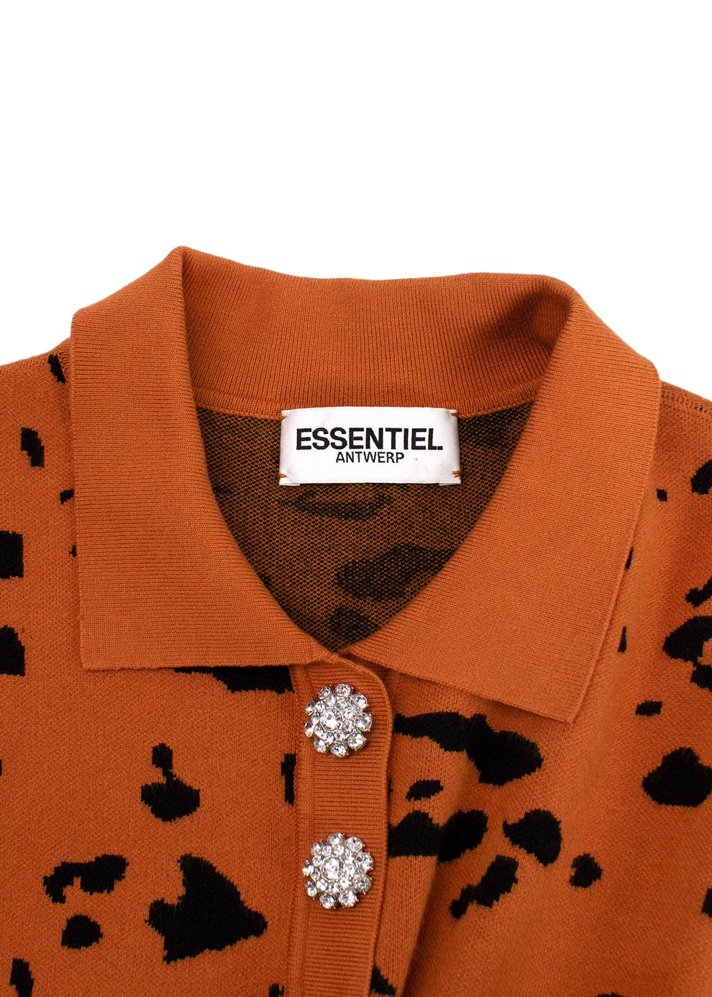 Essentiel Antwerp Orange Leopard Sleeveless Top Size L orange black viscose