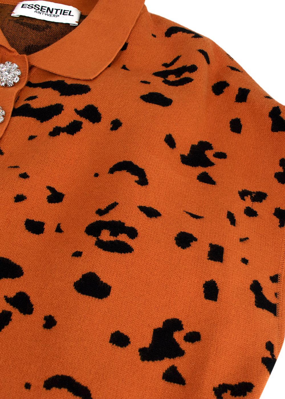 Essentiel Antwerp Orange Leopard Sleeveless Top Size L orange black viscose