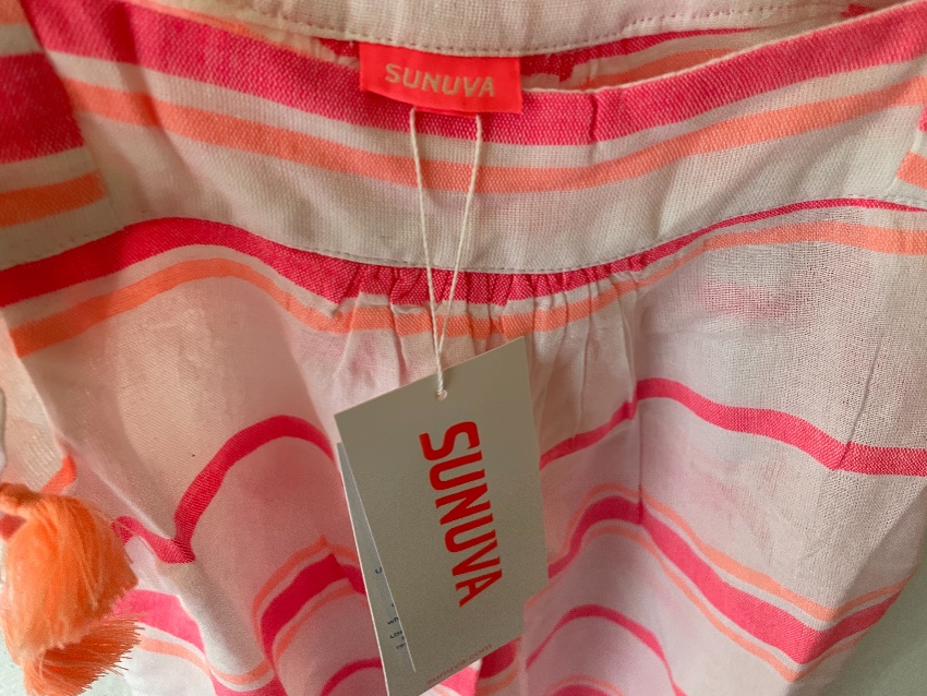 Boys Sunuva Girls white  pink striped cotton sundress Size 10 Years +