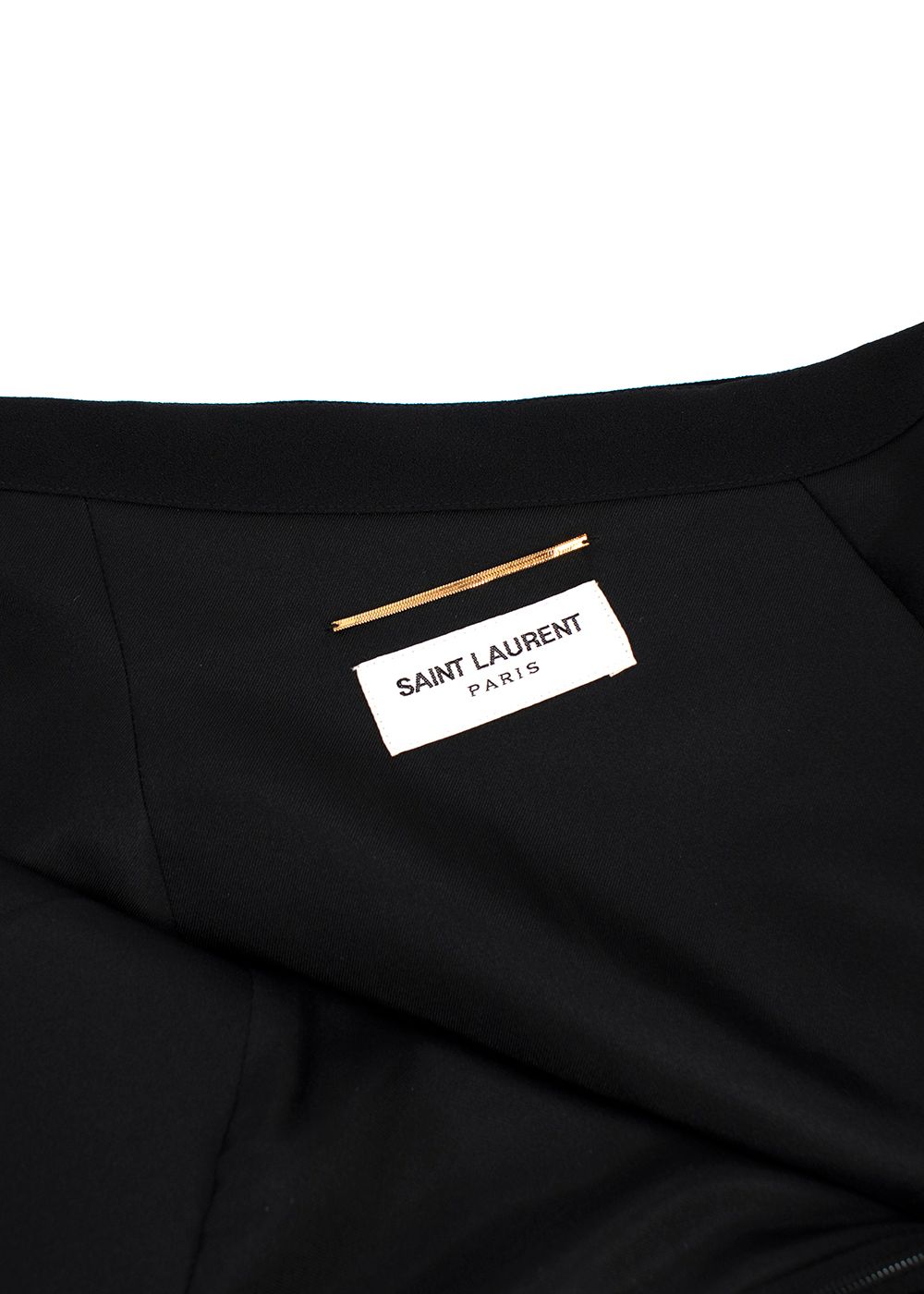 Preowned Saint Laurent Black Asymmetric Draped Mini Skirt Size S viscose