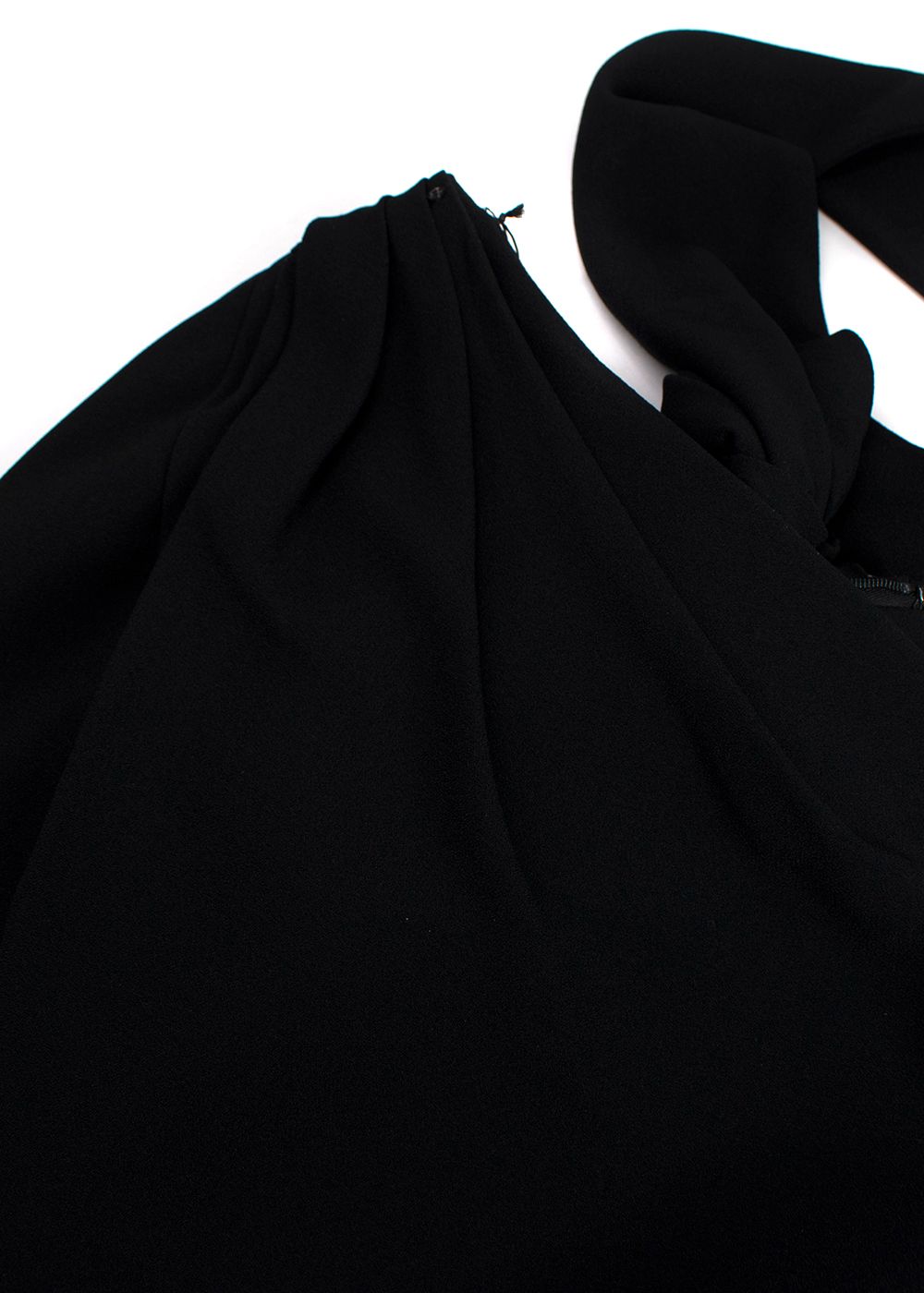 Preowned Saint Laurent Black Asymmetric Draped Mini Skirt Size S viscose