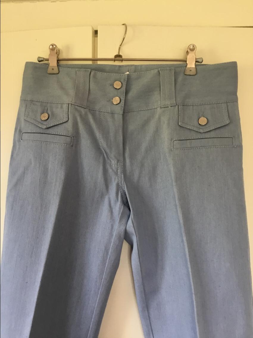 Preowned Dolce  Gabbana Straight leg chambray denim pants Size S Blue cotton