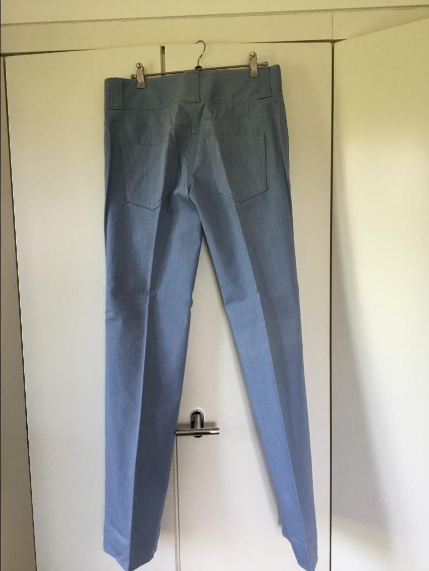 Preowned Dolce  Gabbana Straight leg chambray denim pants Size S Blue cotton