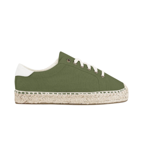 Preowned Soludos Canvas Izzy Green Espadrilles Size 38