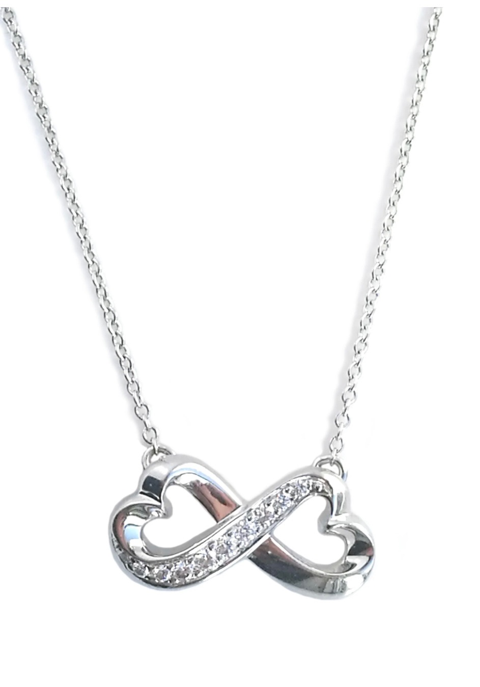 Preowned Tiffany  Co Paloma Picasso Double Loving Heart Necklace White gold white gold/diamond