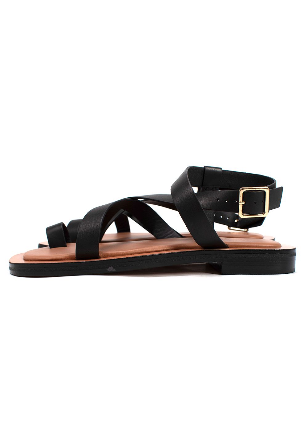 A Emery X Matteau Spargi Black Sandals Size 37 leather