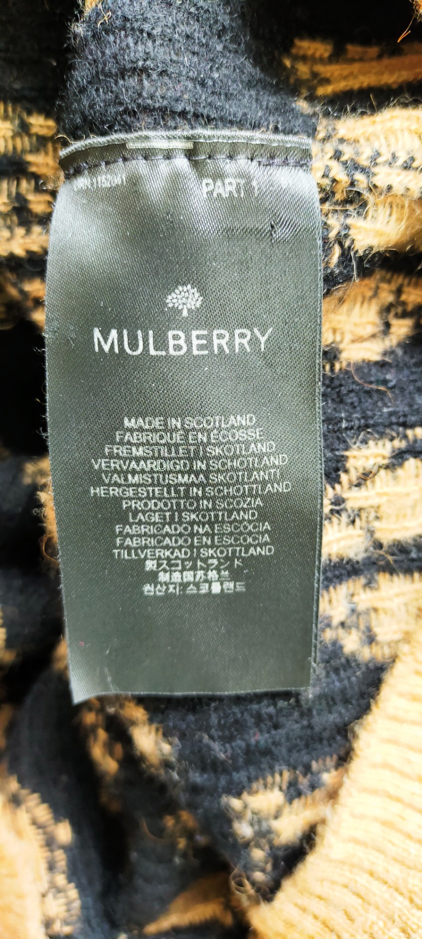 Preowned Mulberry cashmere blend camel badger jumper Size XS Tan/Brown