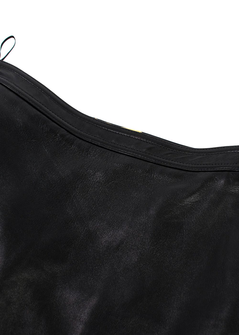 Preowned Saint Laurent Black Leather Mini Skirt Size XS