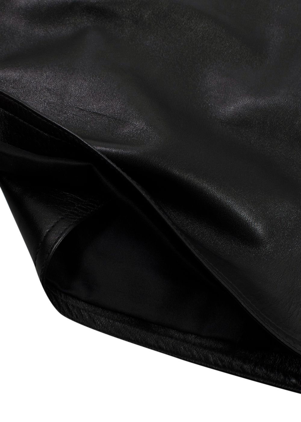 Preowned Saint Laurent Black Leather Mini Skirt Size XS