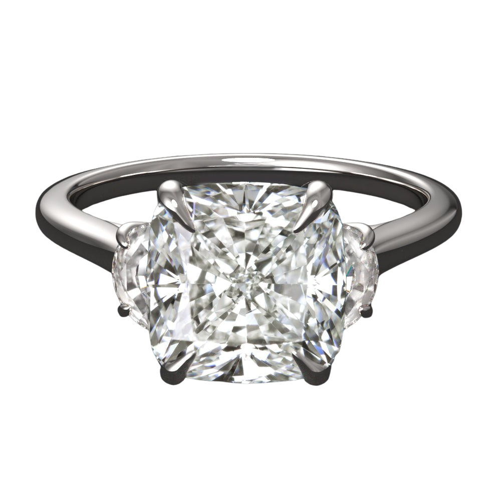 Verde 2ct Lab Grown Cushion Cut Diamond ring Silver k white gold