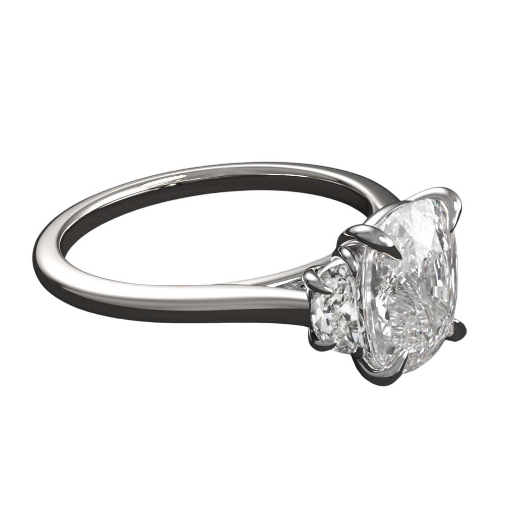 Verde 2ct Lab Grown Cushion Cut Diamond ring Silver k white gold