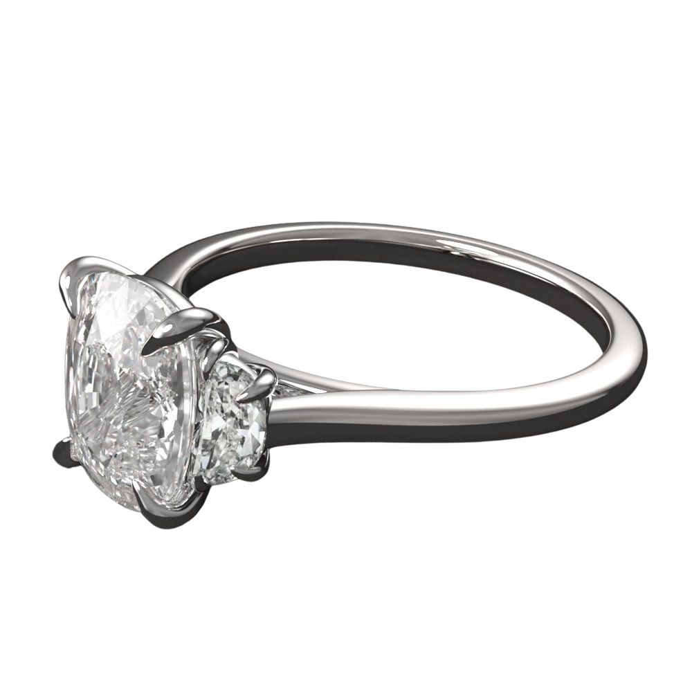 Verde 2ct Lab Grown Cushion Cut Diamond ring Silver k white gold