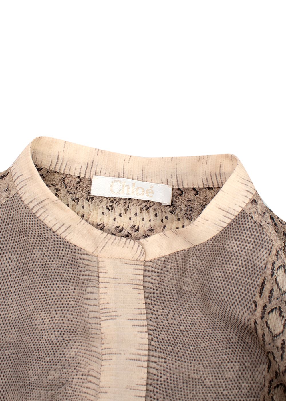 chloe snakeprint silk blouse Size L beige