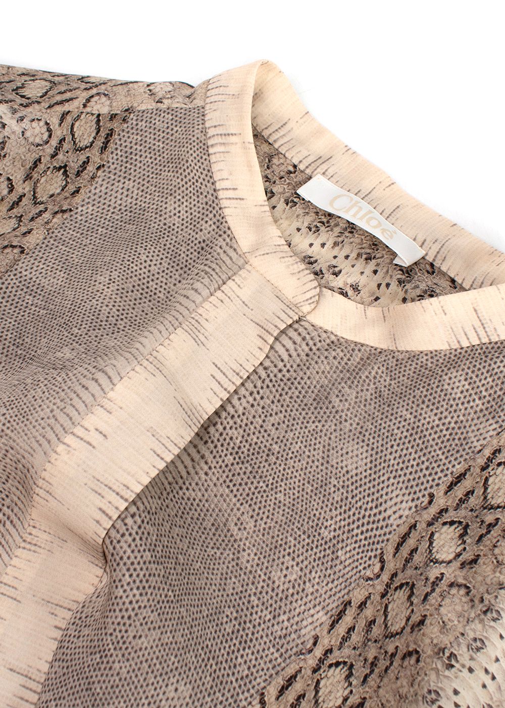 chloe snakeprint silk blouse Size L beige