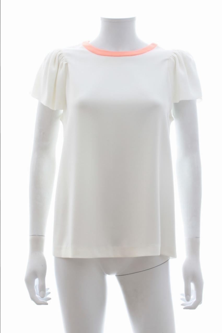 Preowned Maje 'Ariane' Crepe Top Size XS White polyester