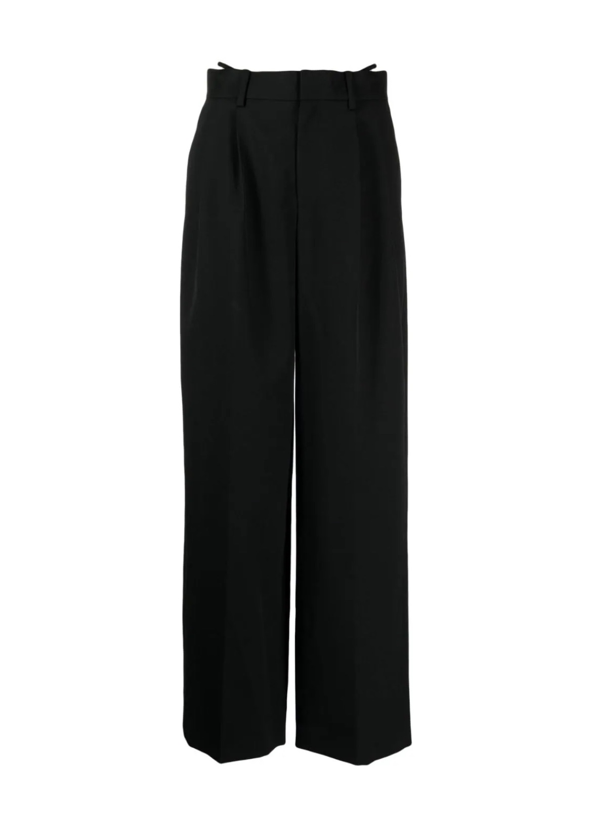 Alexnader Wang Black Logo Embellished Wide Leg Trousers Size S wool