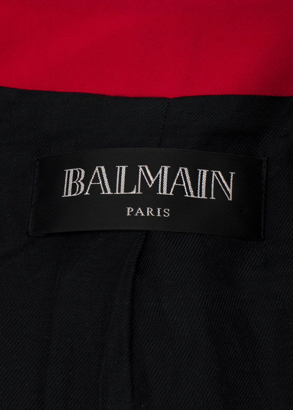 Balmain Red Double Breasted Blazer with Gold Toned Buttons Size XXS viscose