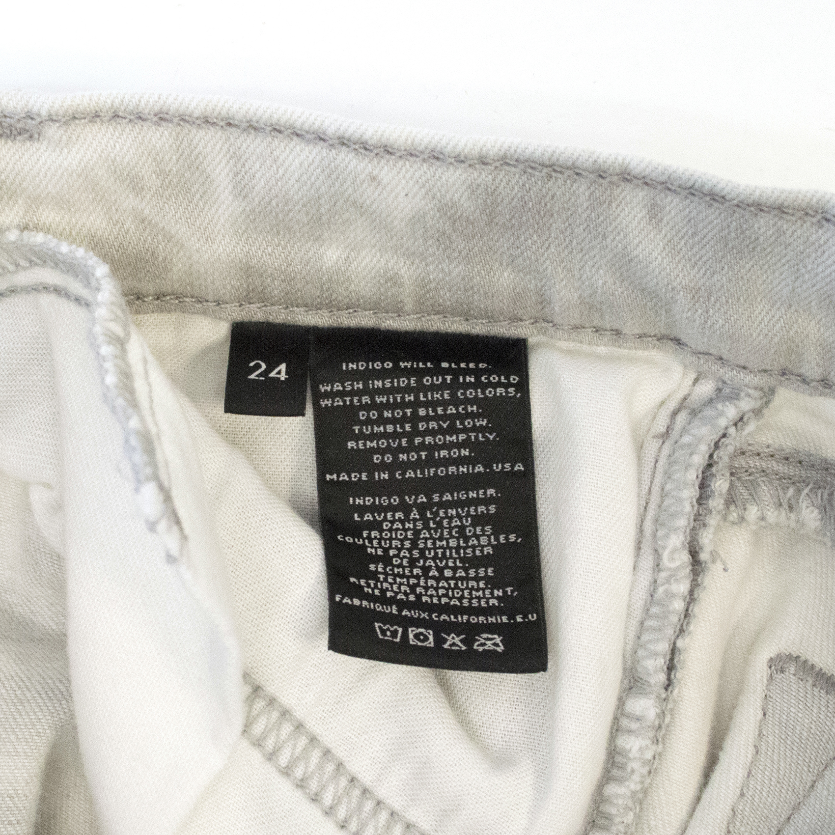 J Brand Rail Mid-rise Jeans in Fame Size 24/61 Grey cotton