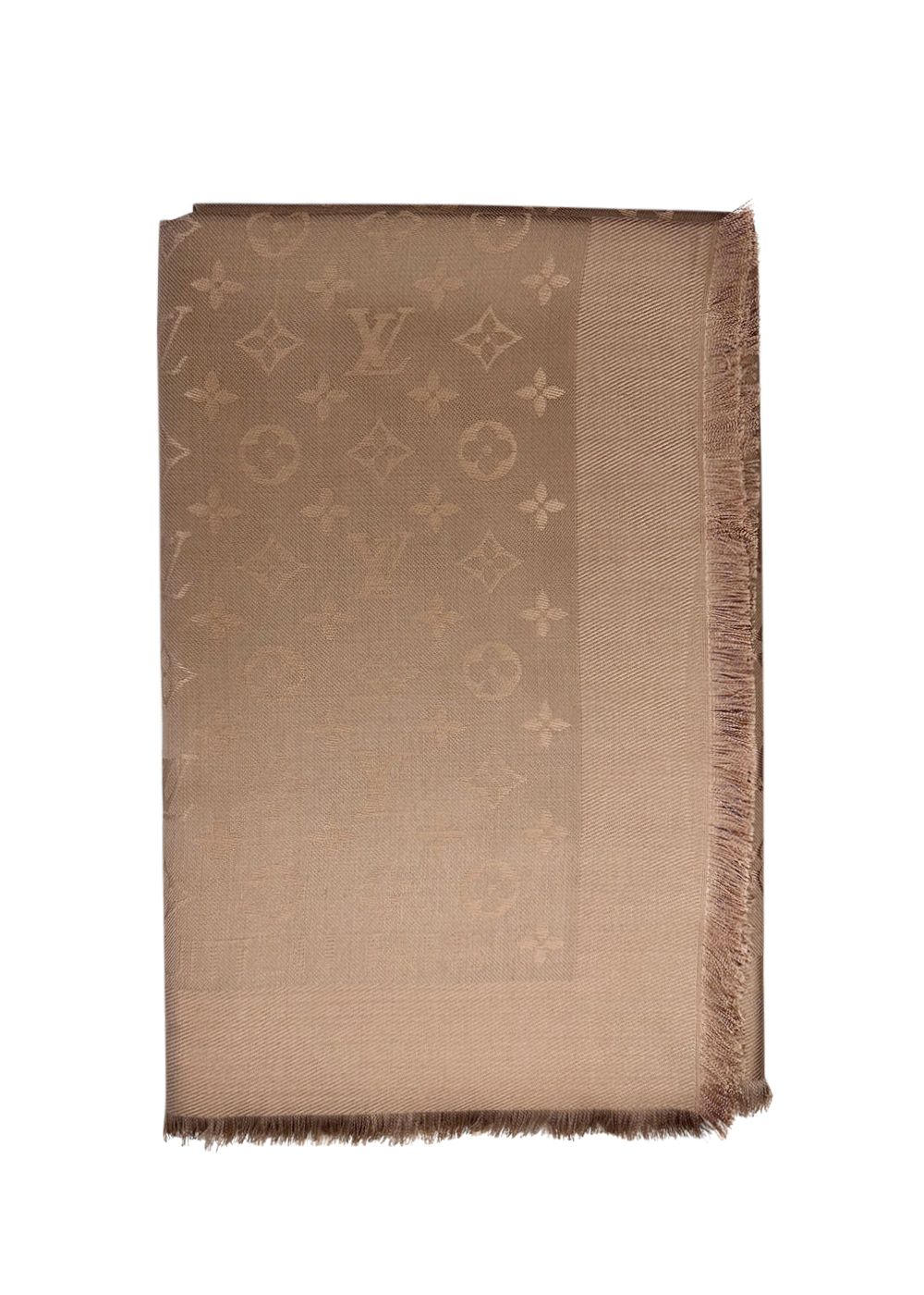 Louis Vuitton Brown Monogram Silk Scarf Cappuccino silk/wool