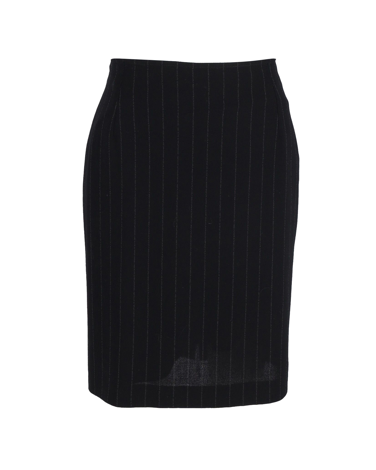 Preowned Max Mara Black Pinstriped Knee-Length Skirt Size S cotton