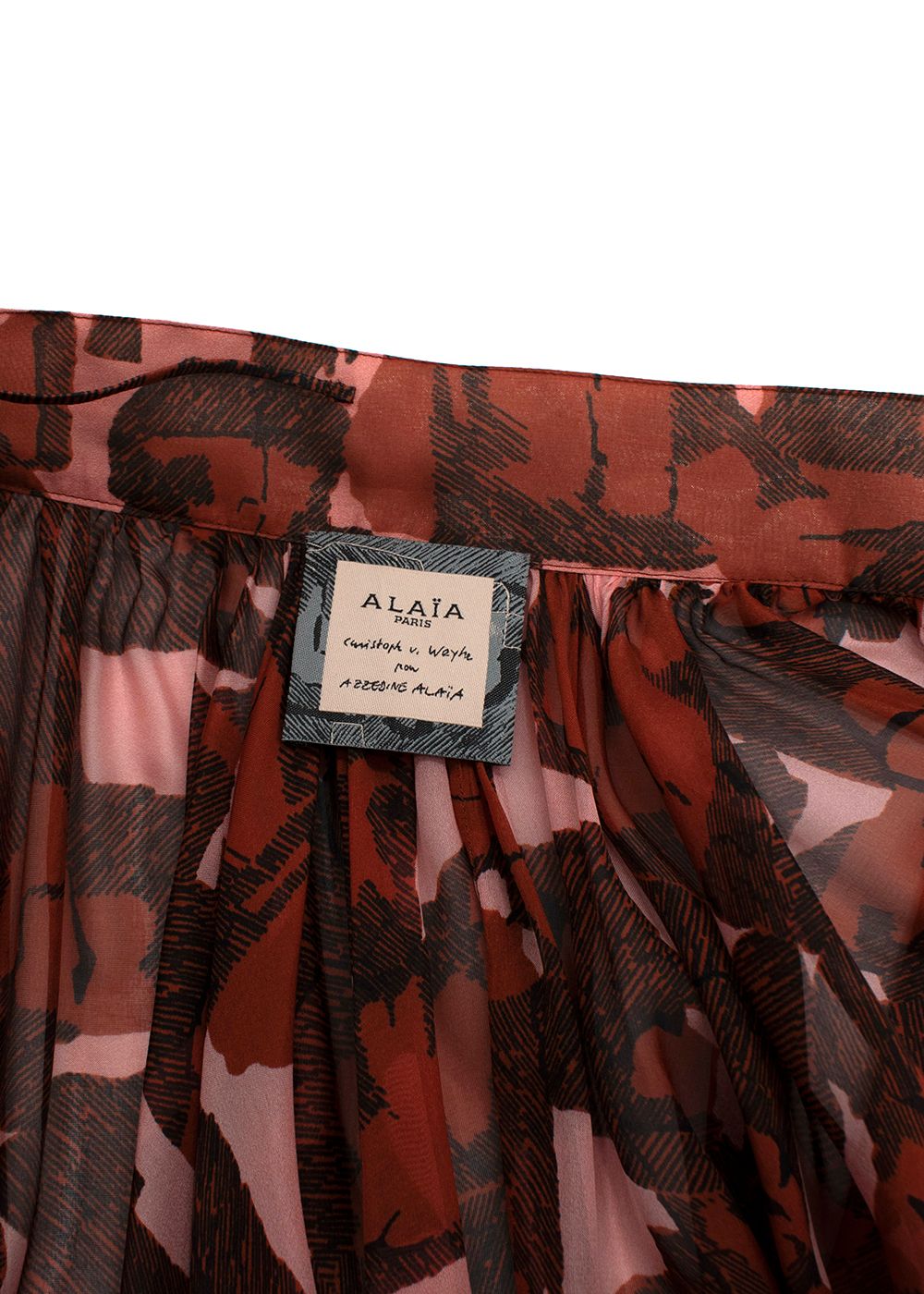 Alaia Pink and Orange Silk Printed Maxi Skirt Size XXS Pink Orange