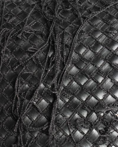 Bottega Veneta Black Intrecciato Leather Distressed Netted Hobo Bag