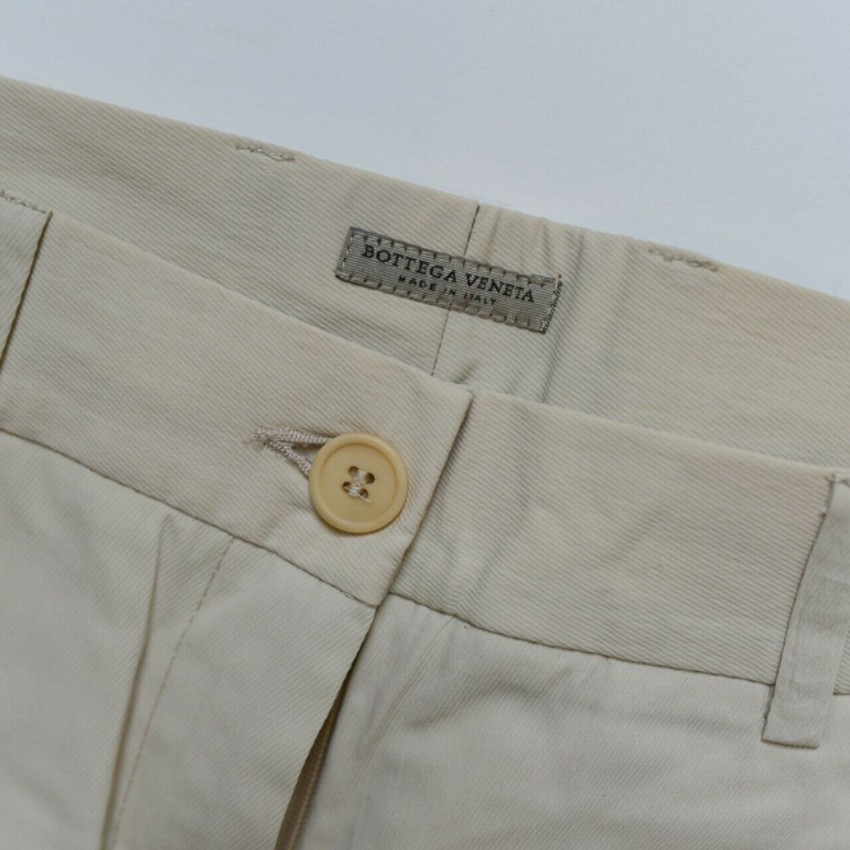 Bottega Veneta Beige Tailored High Waist Pants Size S Beige/Nude cotton