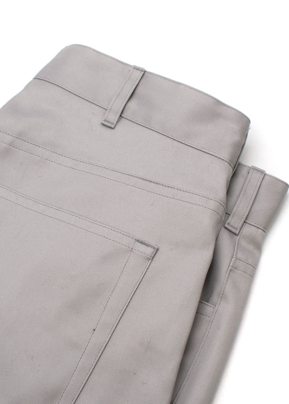 Men's Preowned Balenciaga Grey Cotton Wide Leg Trousers Size XS