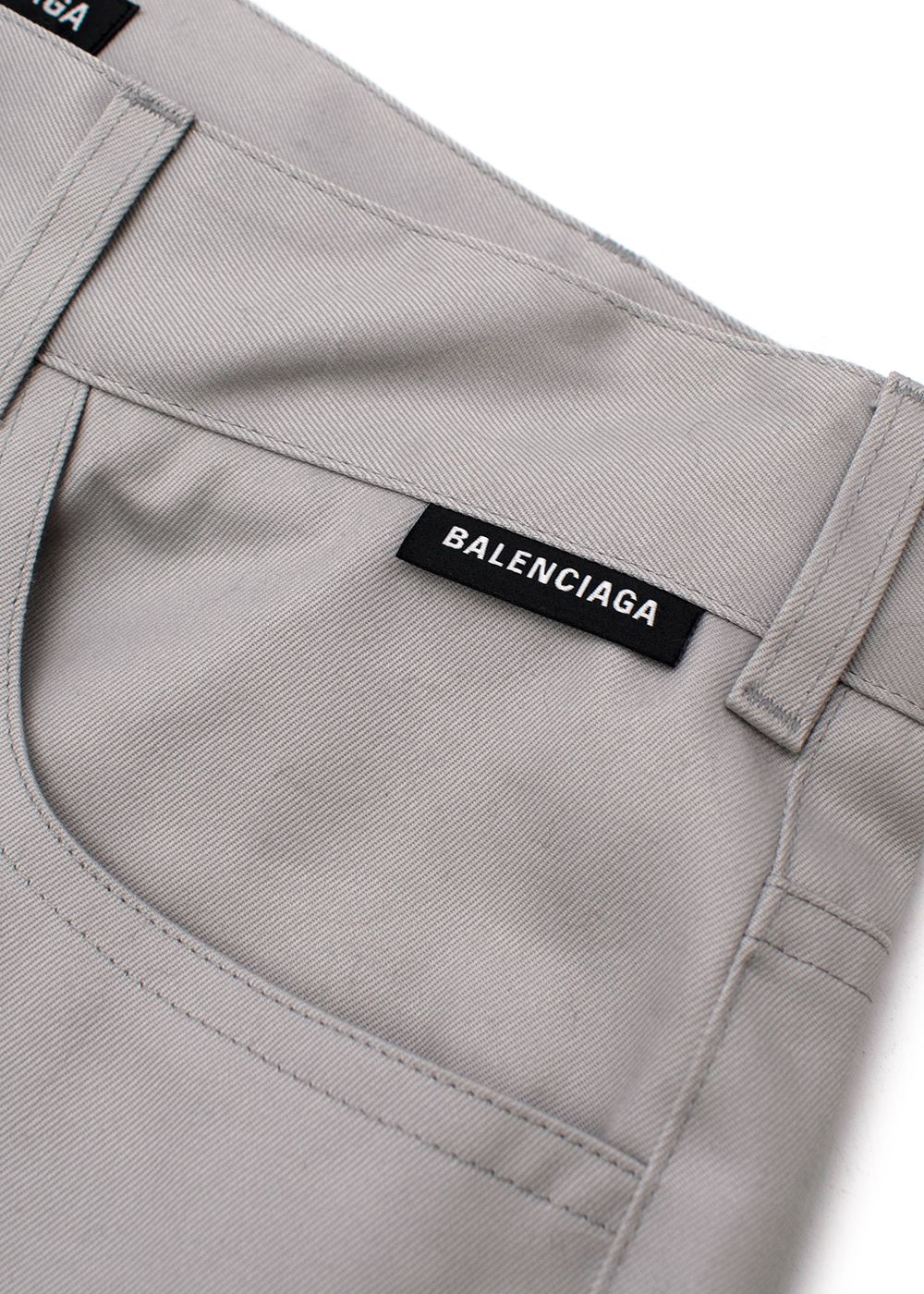 Men's Preowned Balenciaga Grey Cotton Wide Leg Trousers Size XS