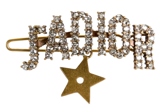 J'adior Crystal Embellished Hair Slide Gold tone metal/rhinestone