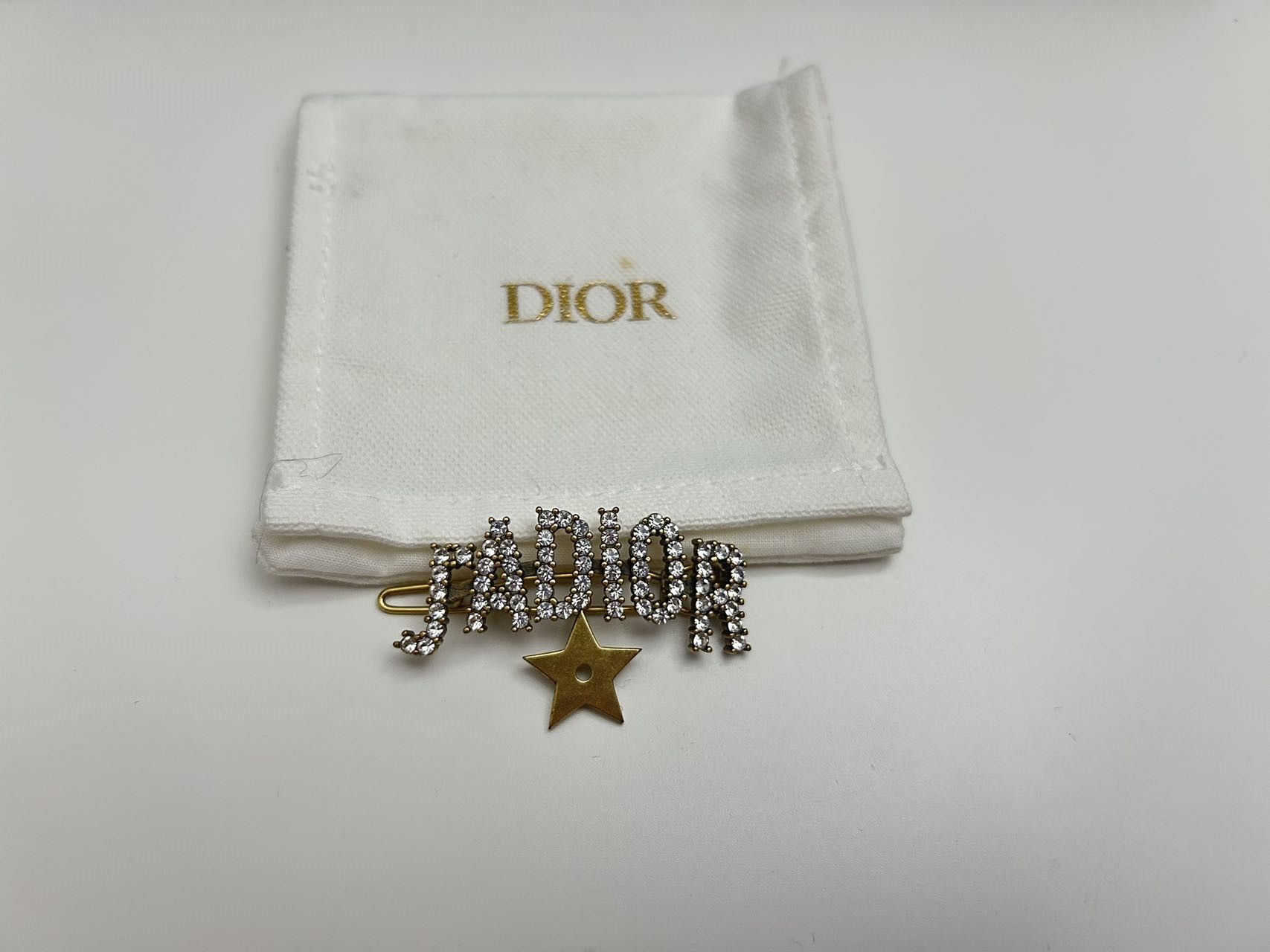 J'adior Crystal Embellished Hair Slide Gold tone metal/rhinestone