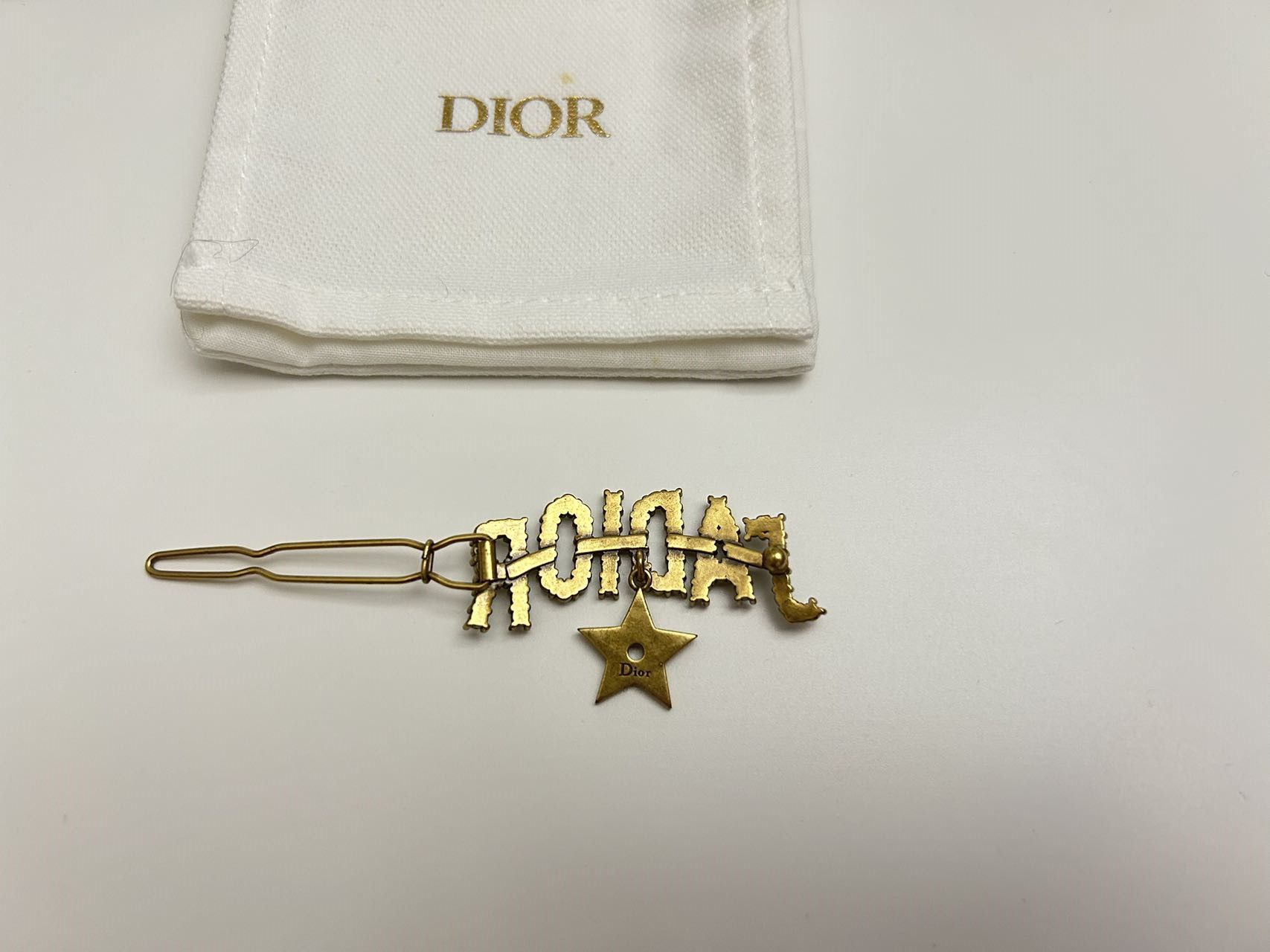 J'adior Crystal Embellished Hair Slide Gold tone metal/rhinestone