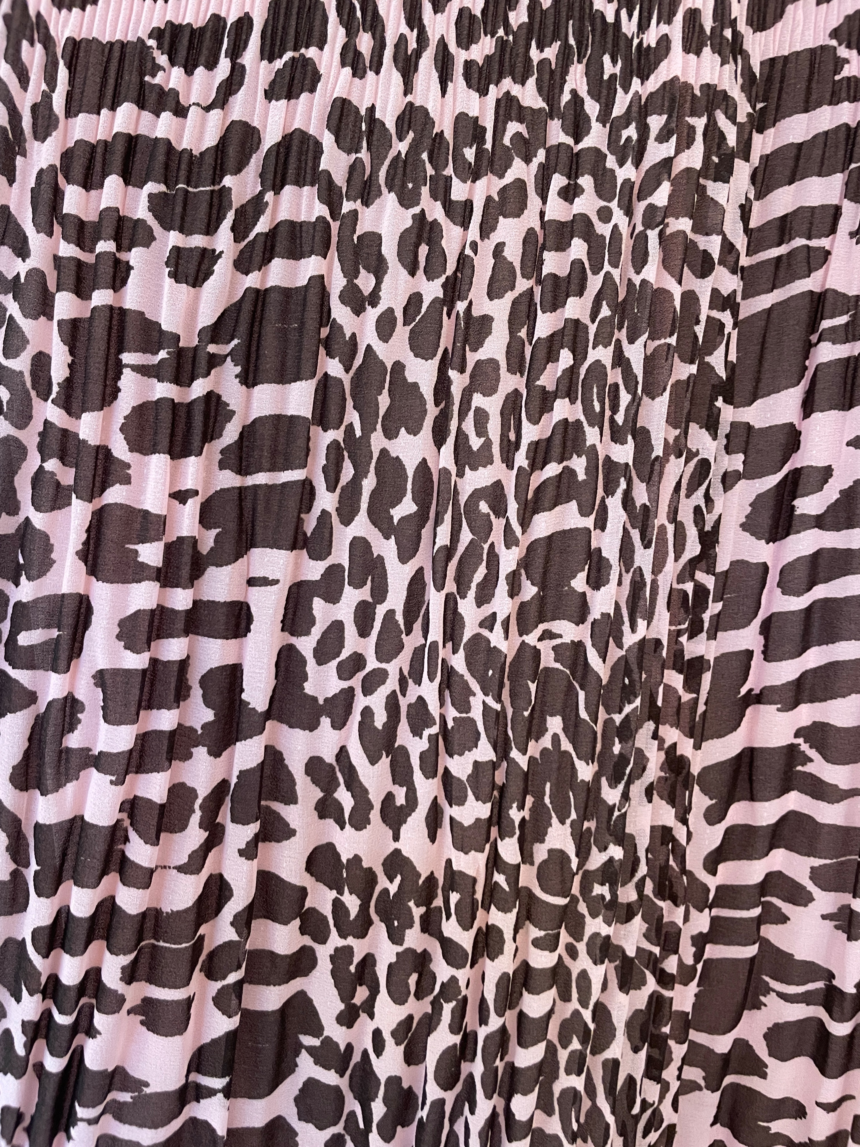 Preowned Ganni Pink Leopard Printed Georgette Mini Dress Size S PINK  BLACK LEOPARD PRINT polyester