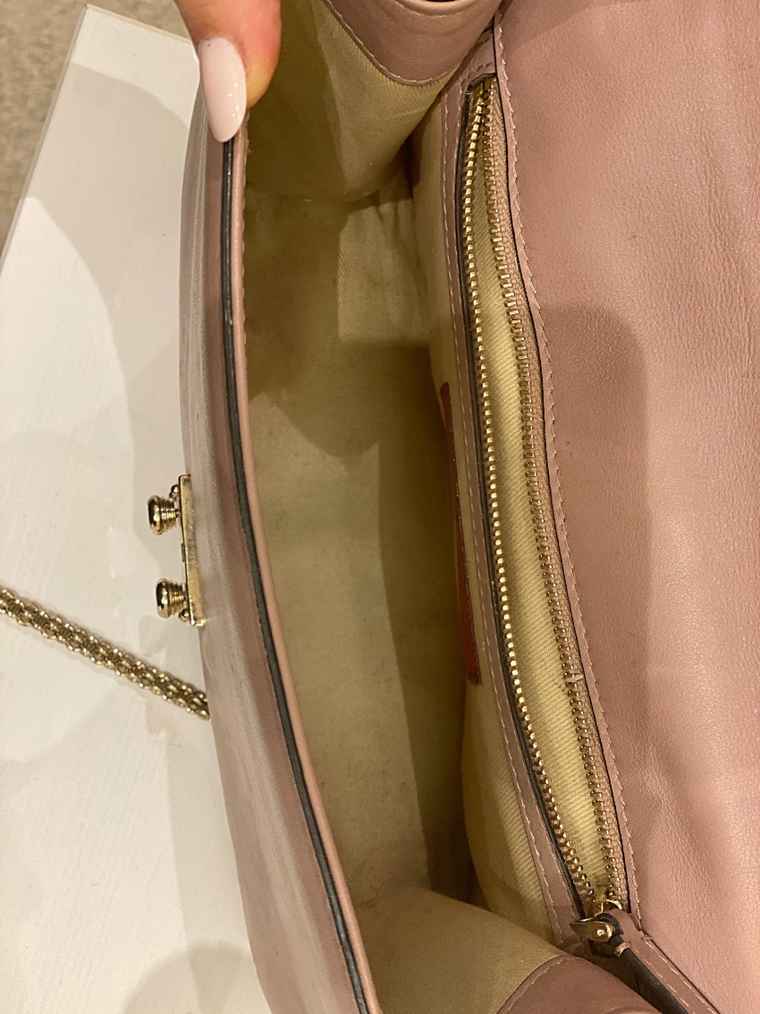 Preowned Valentino Taupe Rockstud Shoulder Bag Cream leather