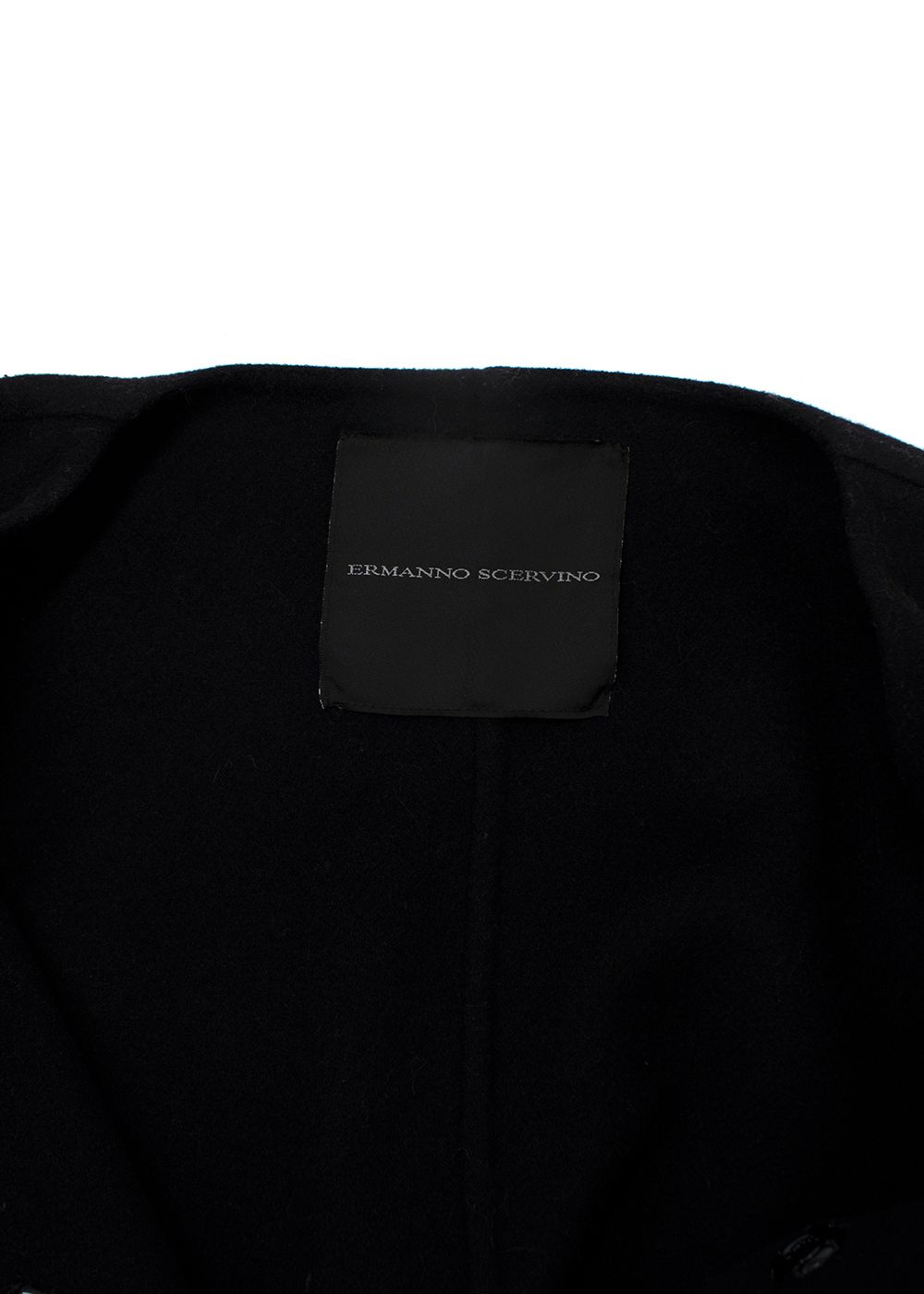 Preowned Ermarnno Scervino Black Wool Coat Size XL