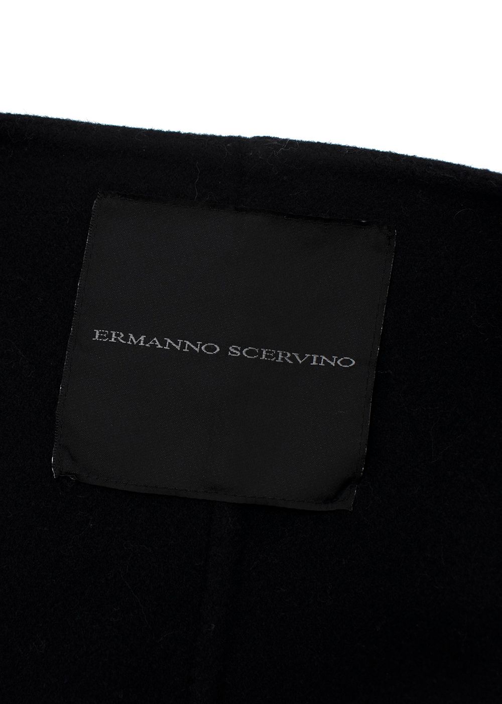 Preowned Ermarnno Scervino Black Wool Coat Size XL