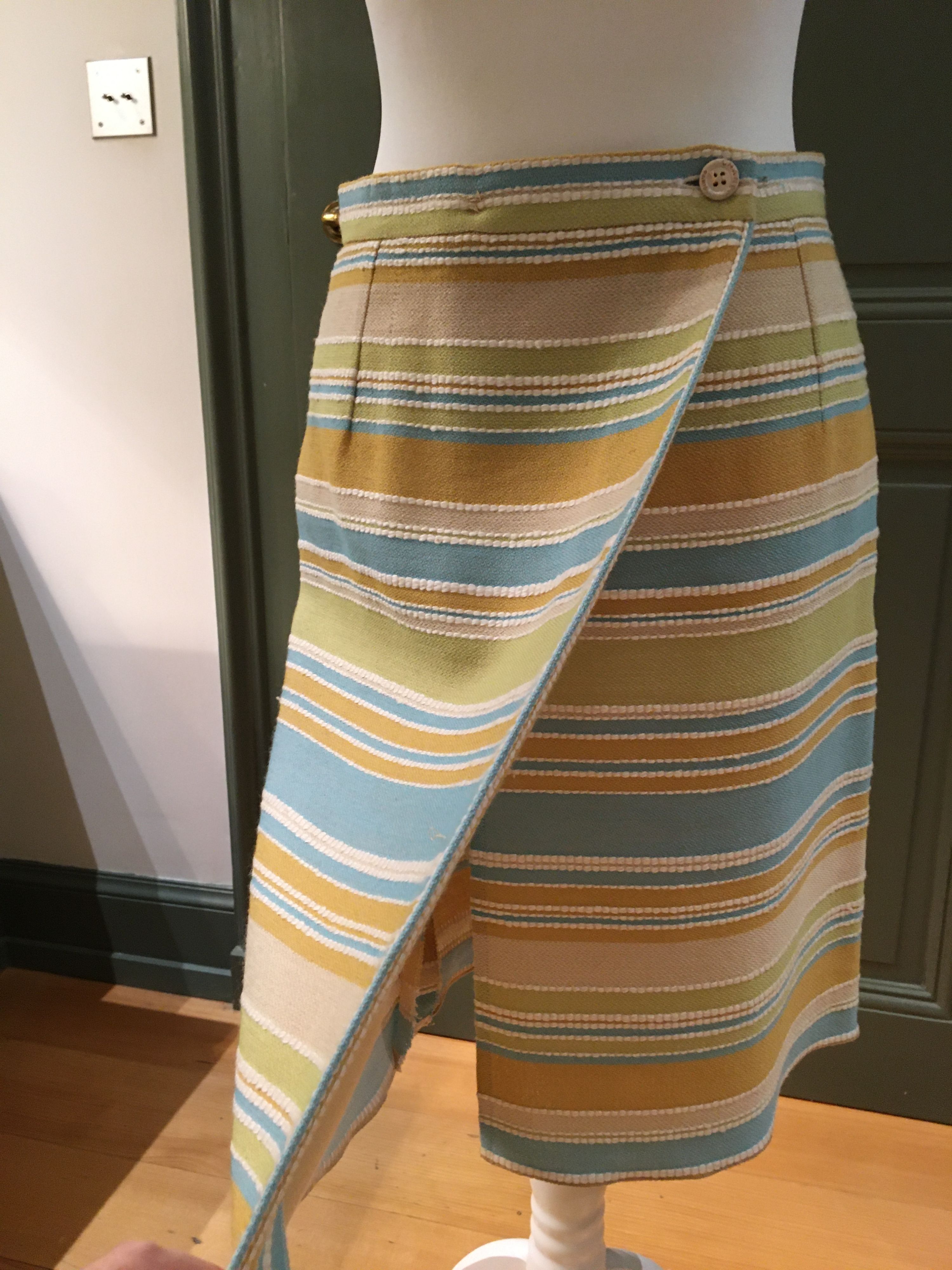 Preowned Chanel Vintage Striped Skirt Size S multi coloure mixed