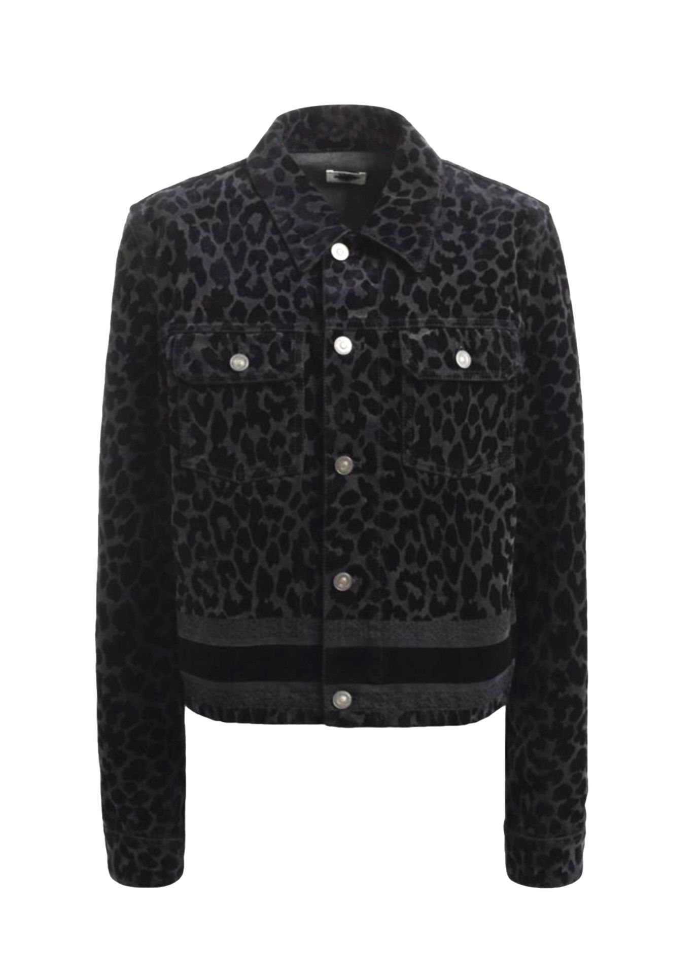 Preowned Dior Leopard Print Corduroy Jacket Size M anthracite cotton