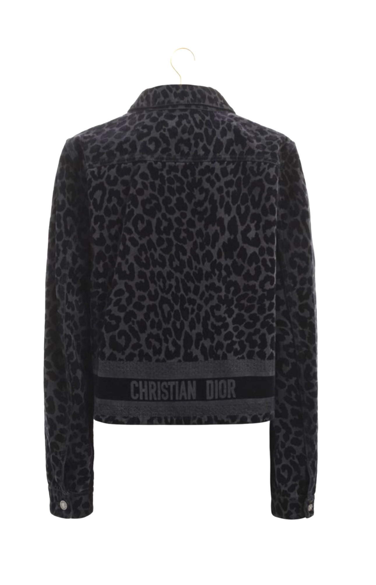 Preowned Dior Leopard Print Corduroy Jacket Size M anthracite cotton