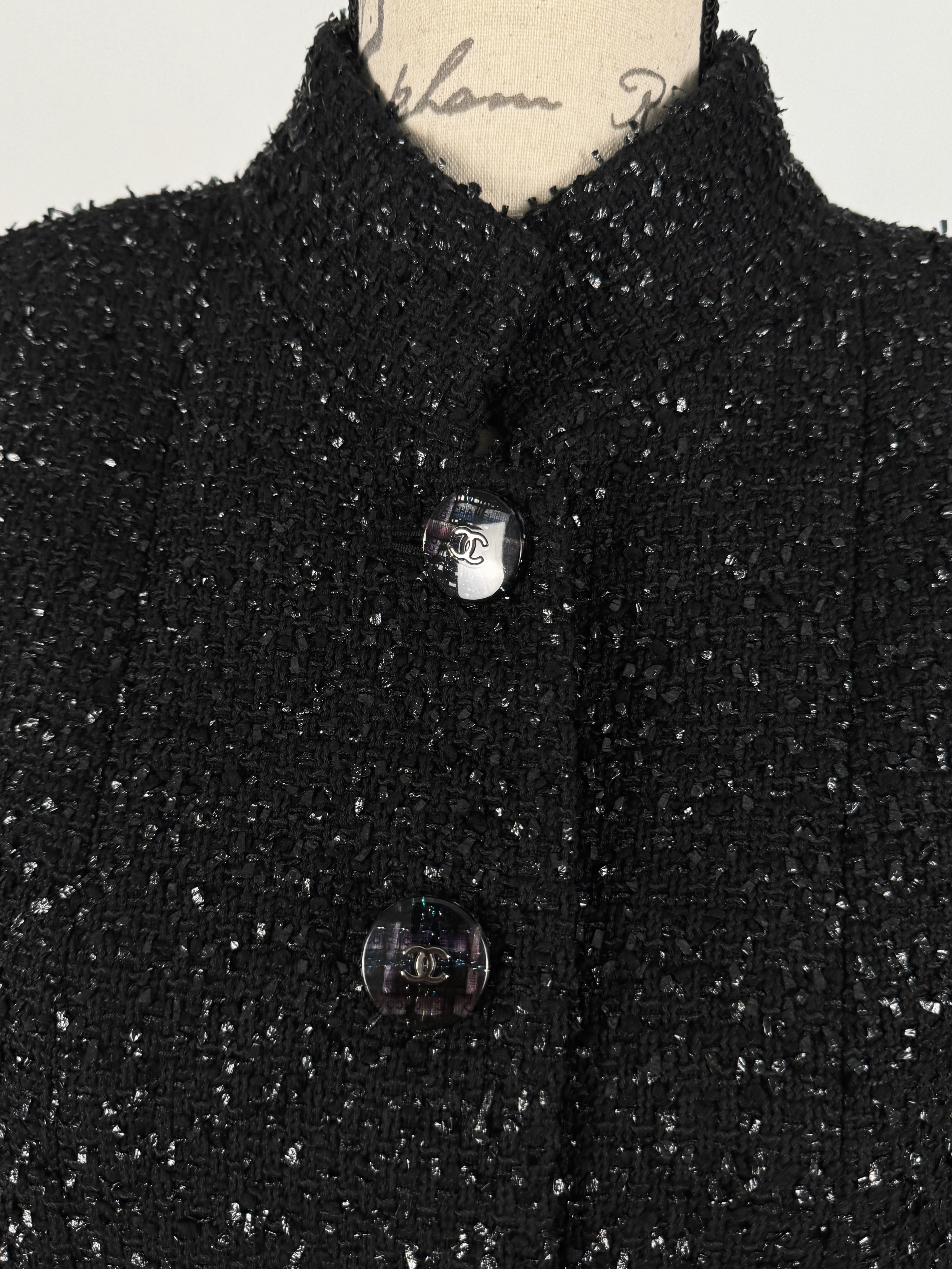 Chanel Ad Campaign Black Tweed Blazer/Jacket Size M