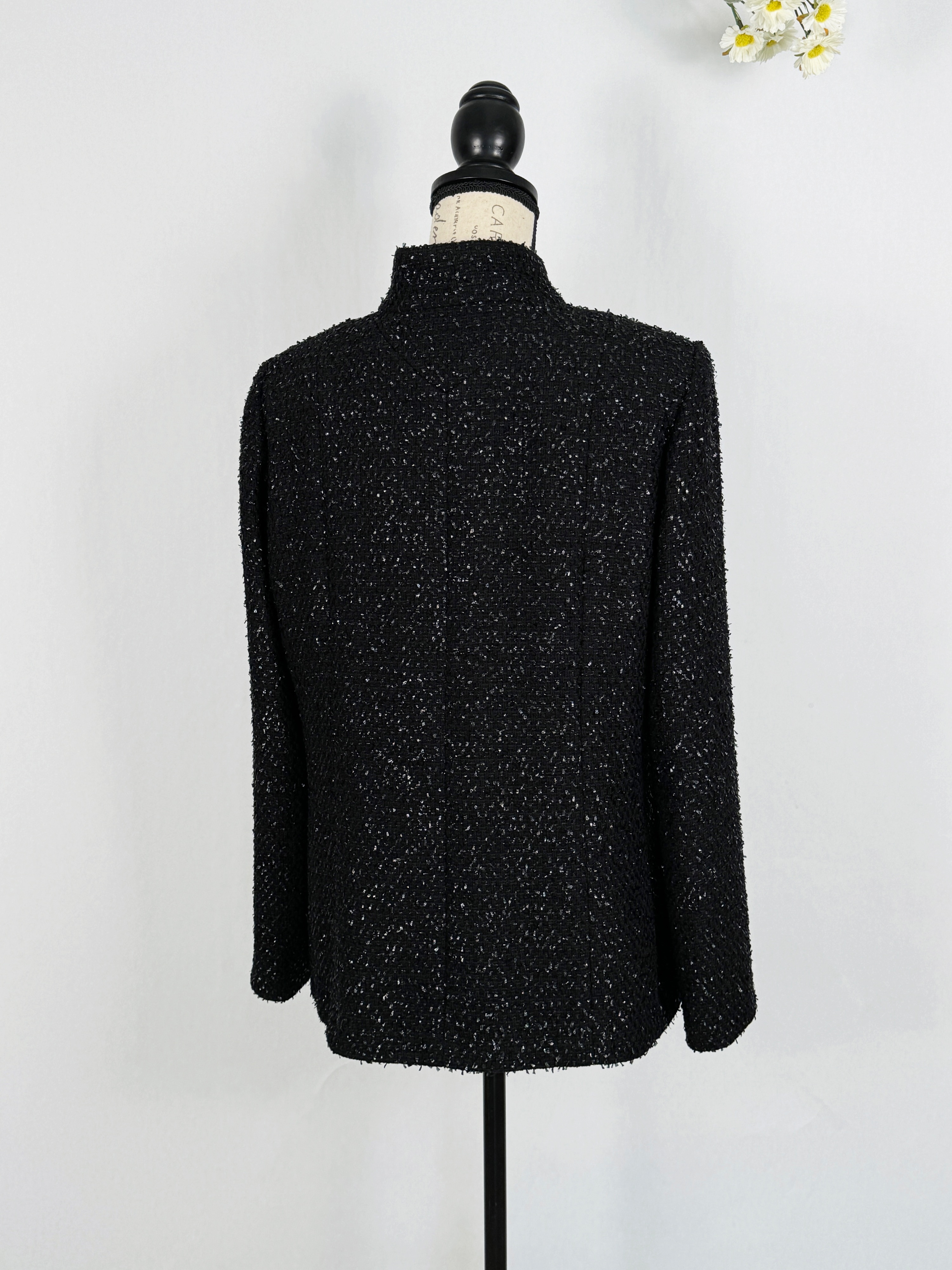 Chanel Ad Campaign Black Tweed Blazer/Jacket Size M