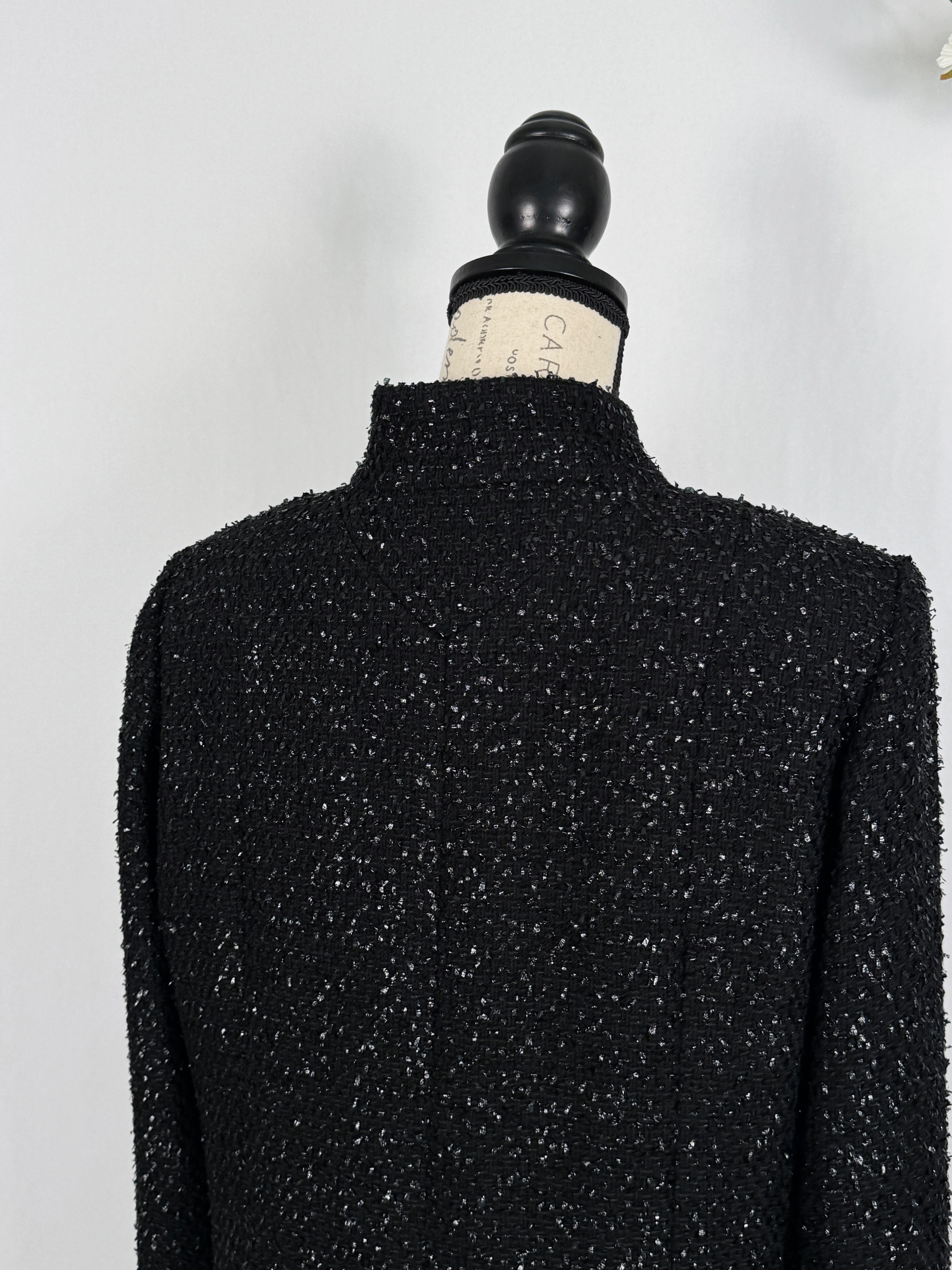 Chanel Ad Campaign Black Tweed Blazer/Jacket Size M