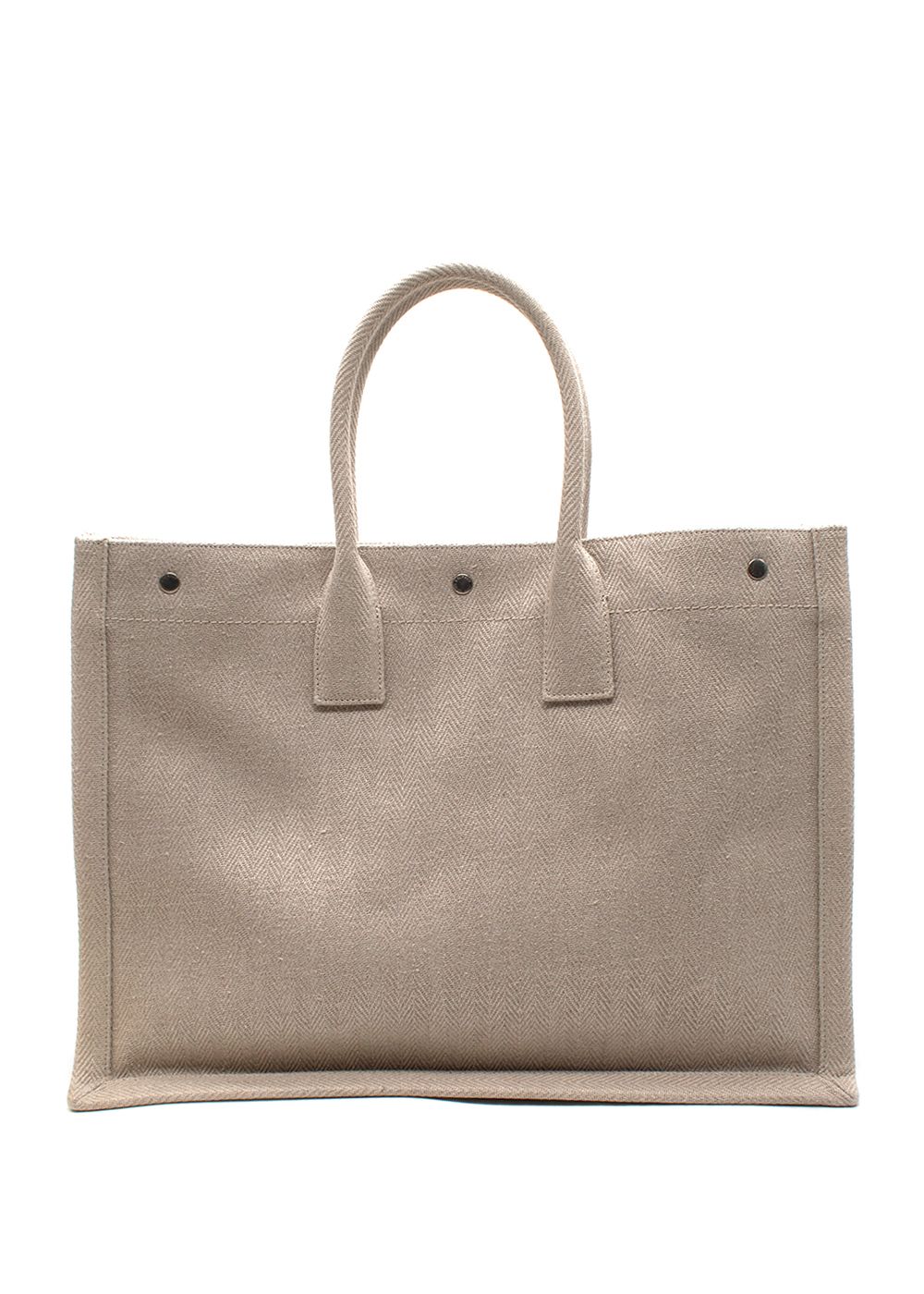 Preowned Saint Laurent Cream Rive Gauche Tote Bag Cream / Beige linen/cotton