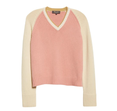 Loro Piana Colour Block Baby Cashmere Jumper Size XS pink nude