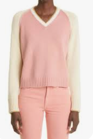 Loro Piana Colour Block Baby Cashmere Jumper Size XS pink nude