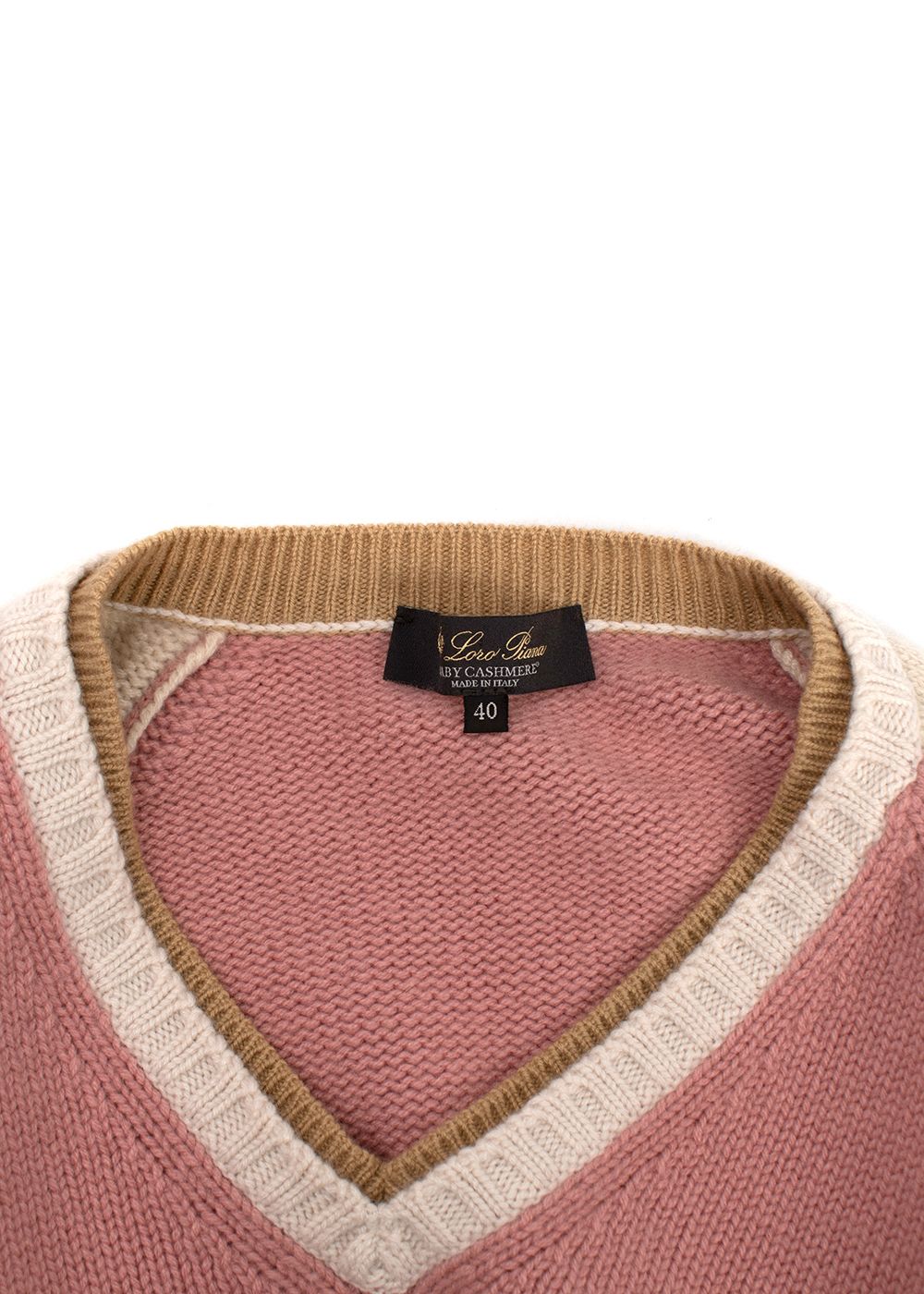 Loro Piana Colour Block Baby Cashmere Jumper Size XS pink nude